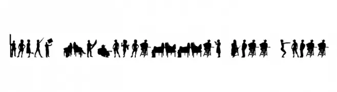 Human Silhouettes Free Three  Frei Schriftart Herunterladen