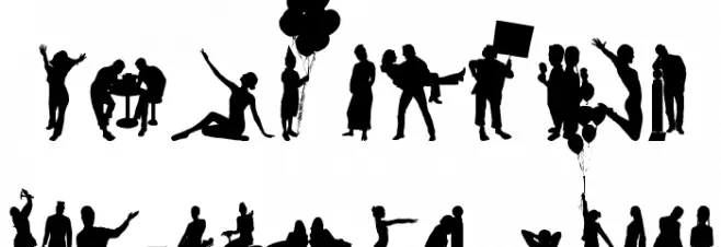 Human Silhouettes Free Three Font OTHER CHARS