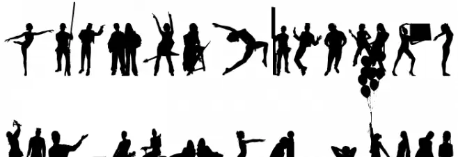 Human Silhouettes Free Three फ़ॉन्ट अपरकेस