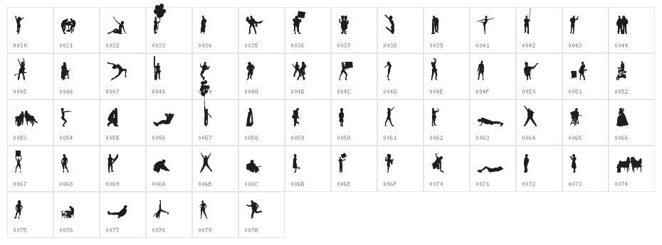 Human Silhouettes Free Three Character Map
