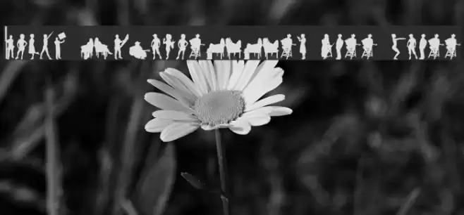 Human Silhouettes Free Three Font examples