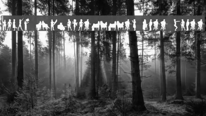 Human Silhouettes Free Three Font examples