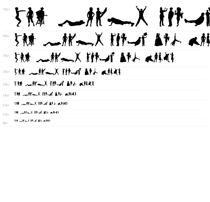 Human Silhouettes Free Three Waterfall