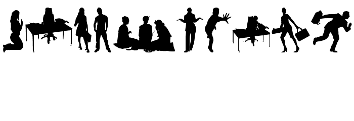 Human Silhouettes Free Two Font OTHER CHARS