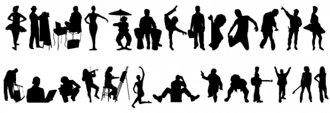 Human Silhouettes Free Two Fuentes MAYÚSCULAS