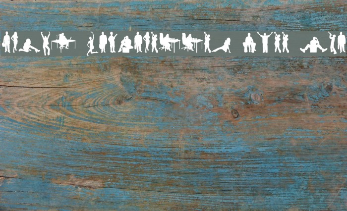 Human Silhouettes Free Two Font examples