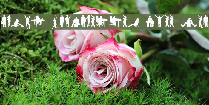 Human Silhouettes Free Two Font examples