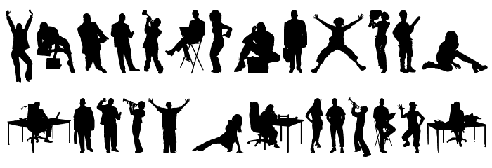Human Silhouettes Free Two Font LOWERCASE