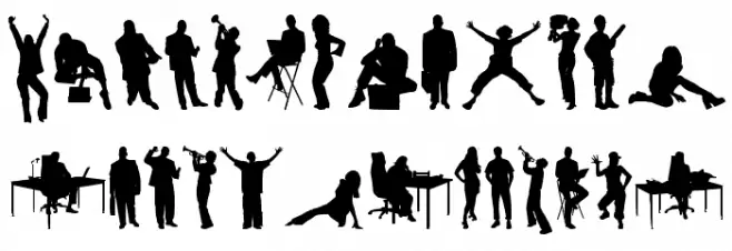 Human Silhouettes Free Two Font Litere mici