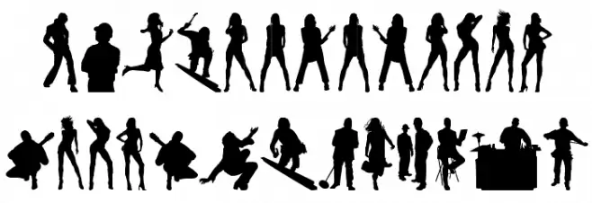 Human Silhouettes Free फ़ॉन्ट अपरकेस