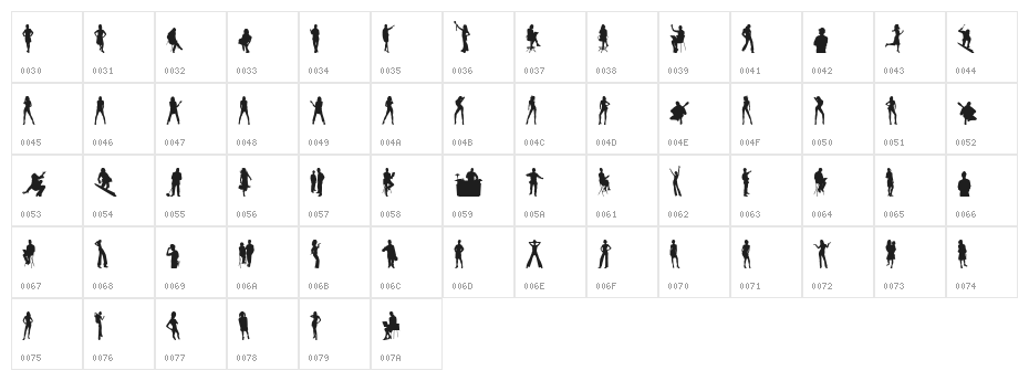 Human Silhouettes Free Character Map