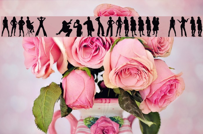 Human Silhouettes Free Font examples
