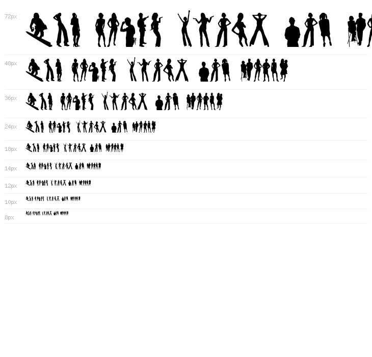 Human Silhouettes Free Waterfall