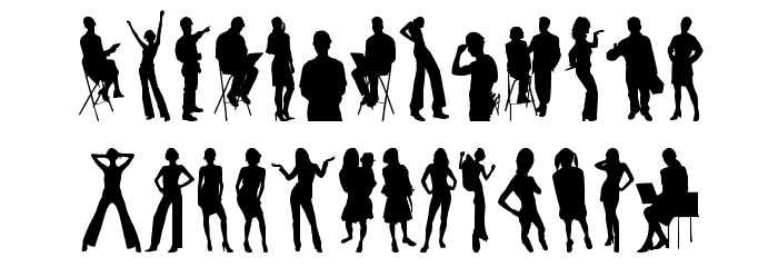 Human Silhouettes Free Font LOWERCASE