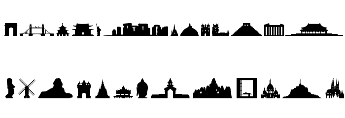 Human building Font LOWERCASE