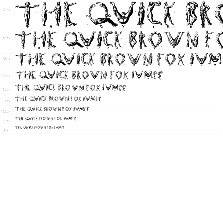 Human letters Waterfall