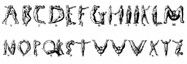 Human letters फ़ॉन्ट लोअरकेस