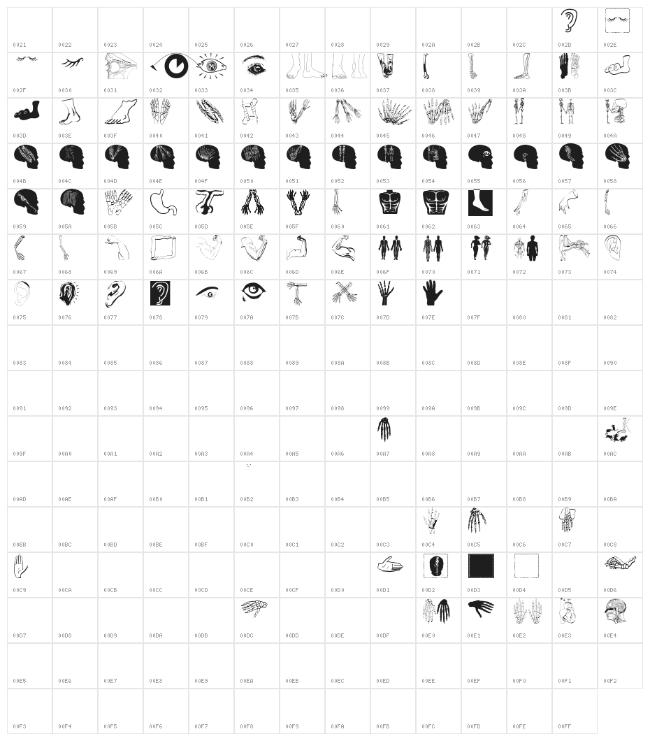 HumanInside Character Map