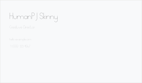 HumanP.J-Skinny Business Card
