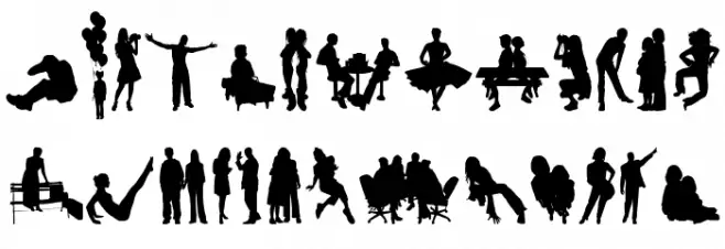 HumanSilhouettesFreeFour Fuentes MAYÚSCULAS