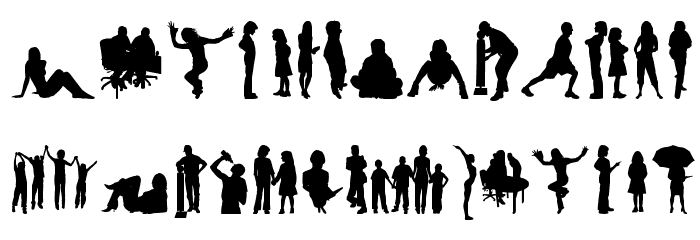 HumanSilhouettesFreeFour Fonte MINÚSCULAS