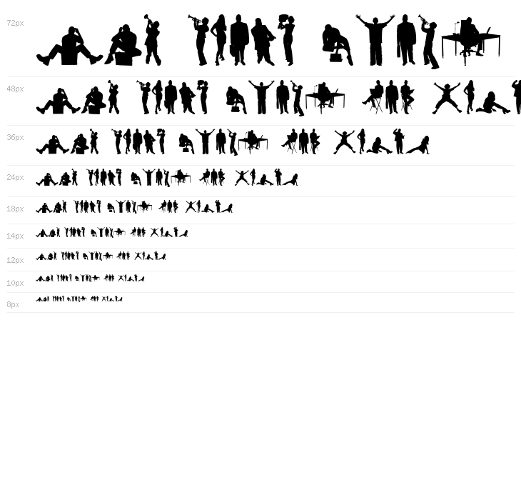 HumanSilhouettesFreeTwo Waterfall