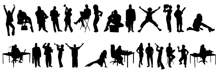 HumanSilhouettesFreeTwo Font LOWERCASE