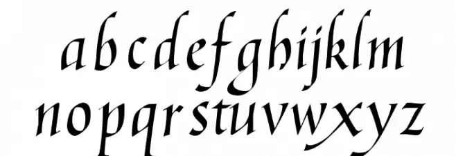 Humanistic Cursive Schriftart Kleinbuchstaben