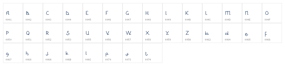 Humayrah Regular Character Map