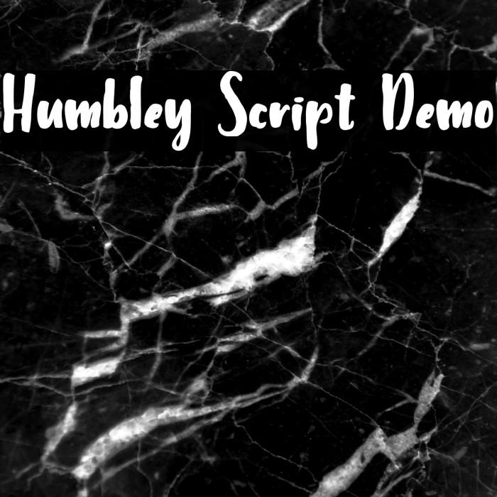 Humbley Script Demo Font examples