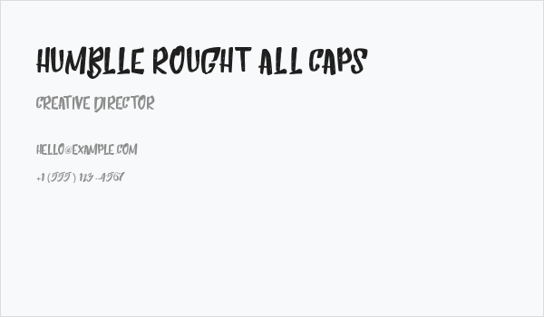 Humblle Rought All Caps Business Card