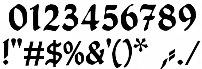 HumboldtFraktur Bold Font OTHER CHARS