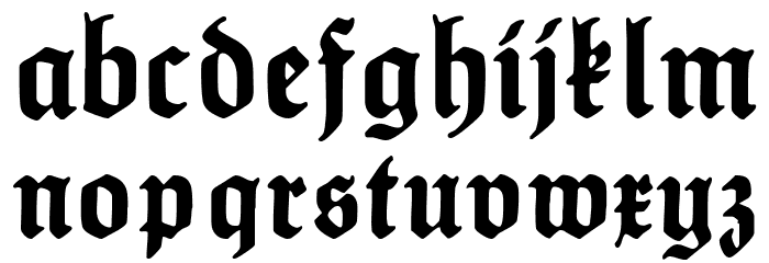 HumboldtFrakturUNZ1A Font LOWERCASE