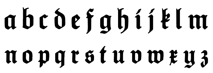 HumboldtFrakturUNZ1L Italic Font LOWERCASE