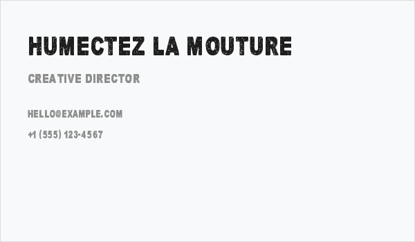 Humectez La Mouture Business Card