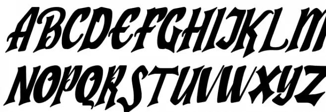 Humingson Italic फ़ॉन्ट अपरकेस