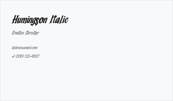 Humingson Italic Business Card