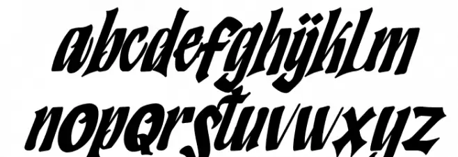 Humingson Italic फ़ॉन्ट लोअरकेस