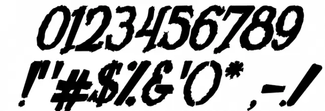 Humingson Rough Italic Font OTHER CHARS
