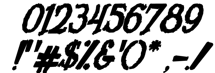 Humingson Rough Italic Font OTHER CHARS