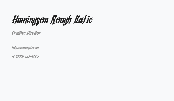 Humingson Rough Italic Business Card