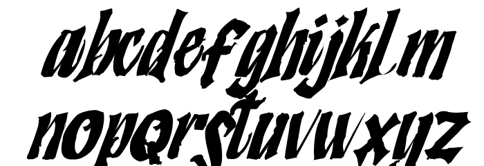 Humingson Rough Italic Font LOWERCASE