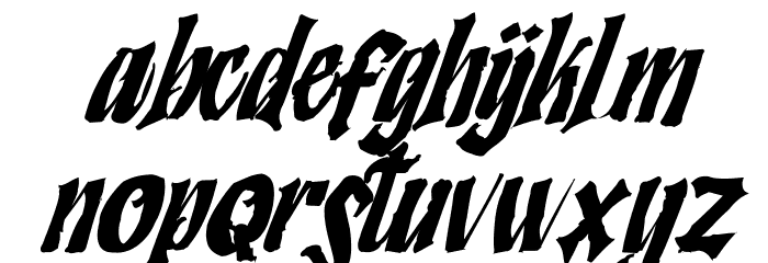 Humingson Rough Italic Font LOWERCASE
