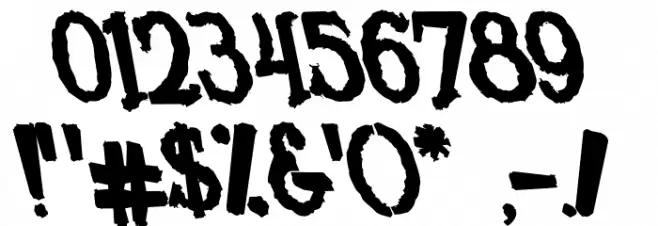 Humingson Rough Tilted Font OTHER CHARS