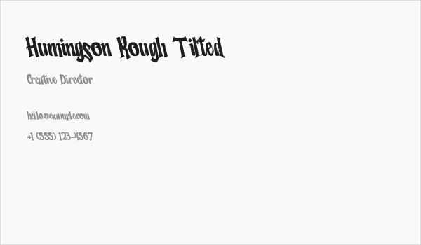 Humingson Rough Tilted Business Card