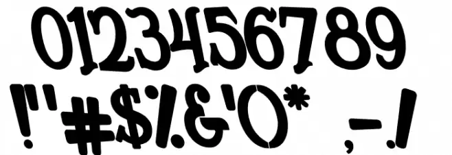 Humingson Tilted Font OTHER CHARS