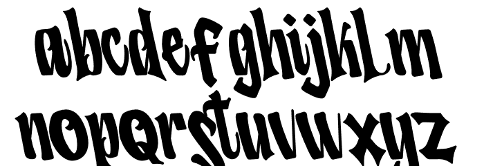 Humingson Tilted Font LOWERCASE