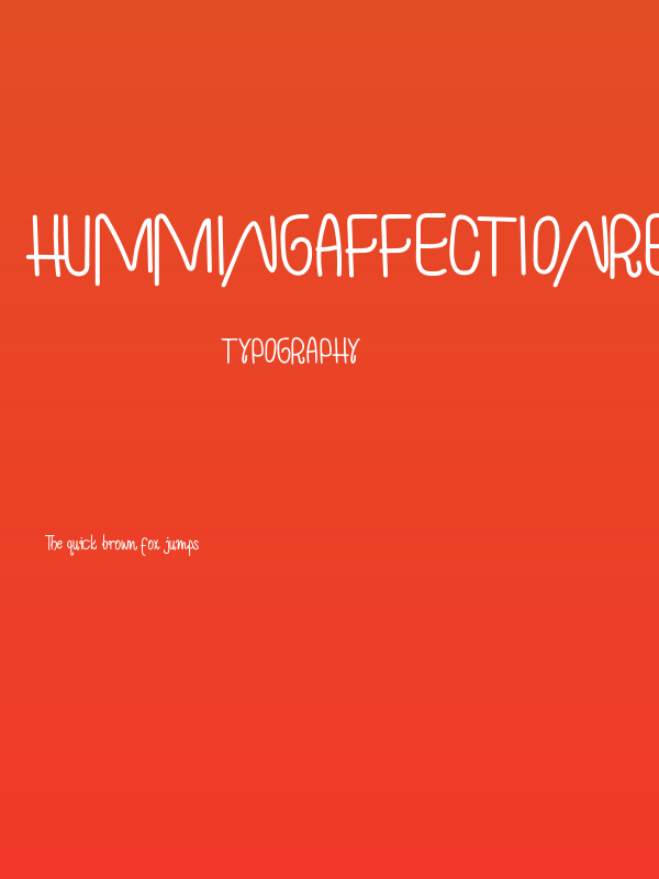 HummingAffectionRegular Poster