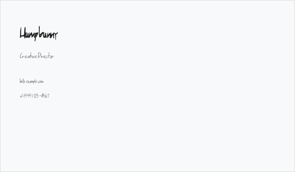 Humpbunny Business Card