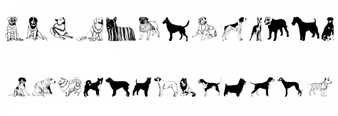 HundeDogsChiens फ़ॉन्ट लोअरकेस